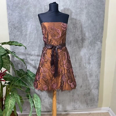 Vestido para mujer Jessica McClintock años 90’s Y2K 6 apliques de cinta tul ajuste y acampanado Foto 1 de 4