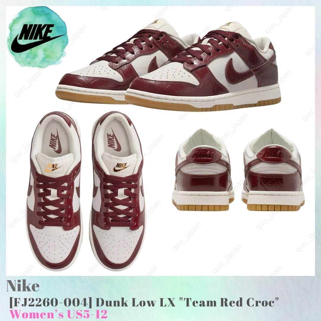 Nike Dunk LX Low Team Red Croc W | eBay