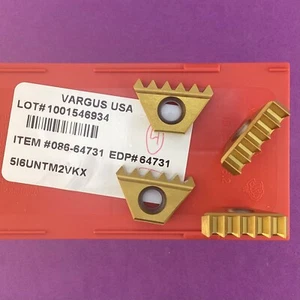4pc VARGUS VARDEX 5I 6UN TM2 Carbide Thread Mill Inserts: VKX🎯Machinist - Picture 1 of 4