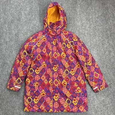 Hanna Andersson Coat Girls US Size 12 Floral Reflective Trim Snap On Hood - Image 1 of 4