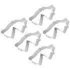  5 Pcs Metal Cookie Cutters Christmas Stainless Steel Biscuits