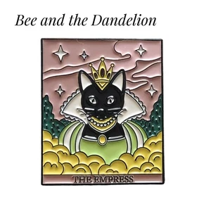 Black Cat Tarot Card "The Empress" New Age Enamel Pin Badge - Picture 1 of 4