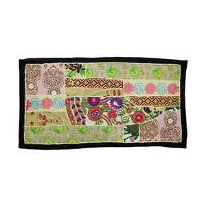 Vintage Embroidered Patchwork Gypsy Hippy Bohemian Tapestry Wall Hanging An - Picture 1 of 4