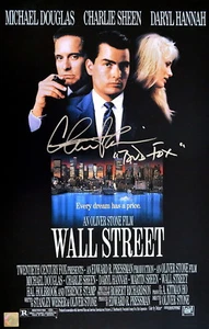 Charlie Sheen "Bud Fox" poster film autografato Wall Street 11x17 prova ASI - Foto 1 di 1