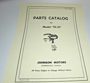 Reproduction OMC Johnson Model TN-27 Parts List Catalog REPRINT.. - Picture 1 of 3