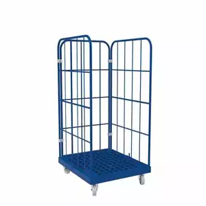 Rollbehälter Gitterwagen Kunststoff Blau - 3-seitig - Nutzhöhe 1.340 mm - 500 kg - Bild 1 von 1