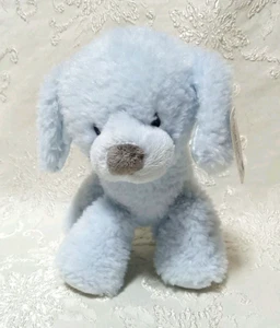 Baby Gund Fluffey Blue Puppy Dog 4040404 Plush Satin Ears Knotted Tail Lovey 8" - Picture 1 of 8