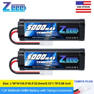 2x Zeee 7.2V 5000mAh NiMH Battery Tamiya Plug for HPI Losi Kyosho Tamiya Hobby - Picture 1 of 6