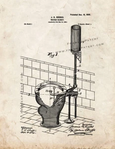 Toilette Patent Print Old Look - Bild 1 von 3