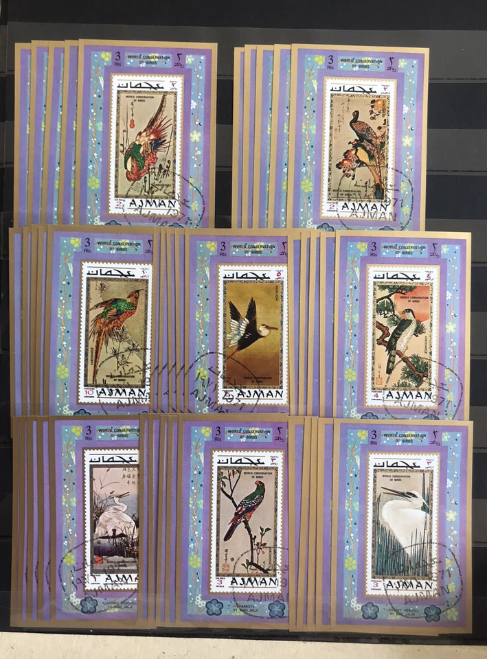 10x 8 S/S Ajman - Birds / Fauna / Nature - stamps - CTO - AE1 - Wholesale! - Image 1 of 1