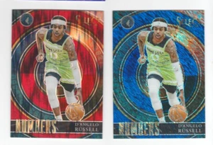 D'ANGELO RUSSELL 2020-21 PANINI SELECT NUMBERS #33 RED + BLUE PRIZM PARALLEL - Picture 1 of 2