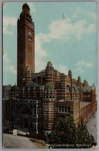 West Front Westminster Cathedral Westminster England Postcard Postmark 1908 - Picture 1 of 2