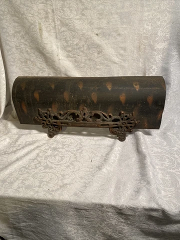 Vintage Cast Feet Metal Fireplace Cover Screen Reflector Gas Stove Free Standing Cover