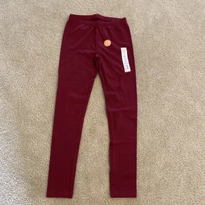 NWT girls jumping beans tough cotton legging size 10 maroon Holiday Christmas - Picture 1 of 4