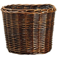10" Round Willow Basket Planter -Dark Smoke