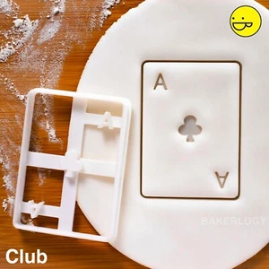 Poker Card Ace Club Cookie Cutter | Alice's Adventures in Wonderland tea party - Picture 1 of 5