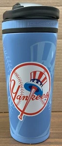NEW YORK YANKEES COOPERSTOWN 26oz STAINLESS STEEL ICE SHAKER BOTTLE W/HANDLE - Picture 1 of 5