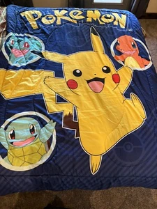 Pokémon Pikachu Squirtle Comforter Blanket Twin / Single 68" x 85" - Picture 1 of 11