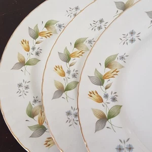 3pc Ridgway Susanne White Mist Ironstone Salad Plates, Made in England - Picture 1 of 9