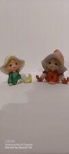2 HOMCO Vtg Garden Pixie Elf Fairies Ceramic Collectible #5213 Original Stickers