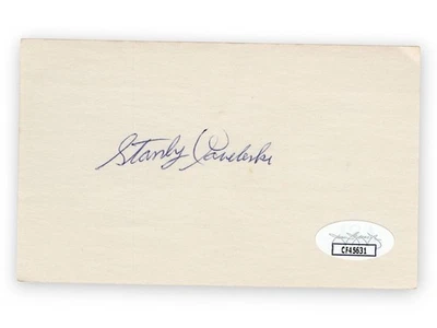 Stan Coveleski Signed Autographed 3X5 Index Card Indians Senators JSA CF45631 - Image 1 of 2