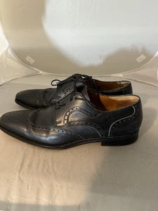 Salvatore Ferragamo Gunmetal Gancini Bit schwarz Leder Halbschuhe Größe 11 - Bild 1 von 12
