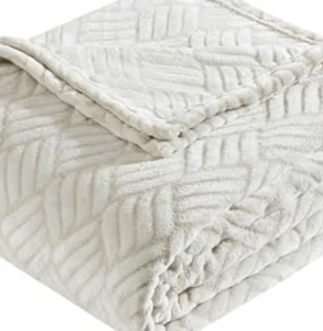 Kenneth Cole Basket Weave Tipped Decor for All Season King Blanket Pale Grey NIP - Picture 1 of 11