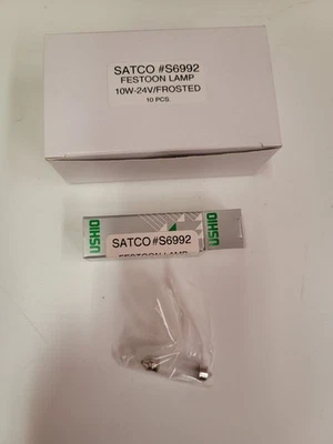 *10PK* Satco S6992 Festoon Bulbs, 10W, 24V, 120lm, Frosted - Image 1 of 2