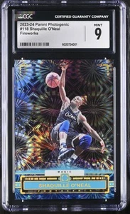 Shaq O'Neal Orlando Magic NBA 2023-24 Panini Photogenic Fireworks /5 CGC MT 9 - Foto 1 di 2