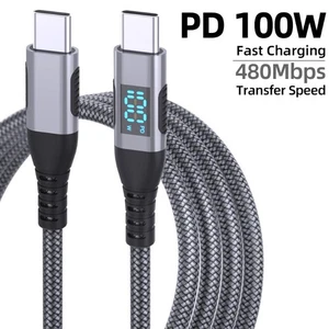 LED Display USB C to USB C Type C Cable Fast Charging for iPhone 15 16 Pro Max - Picture 1 of 16