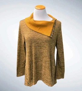 New York Laundry Split Neck Langarm Pullover Pulli seitliche Druckknöpfe, Gr. M - Bild 1 von 12
