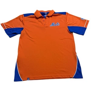 New York Mets Polo Shirt Men’s XL Orange Blue MLB Baseball Golf Logo - Picture 1 of 9