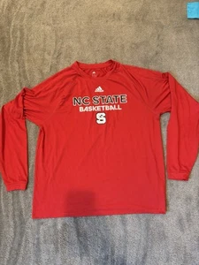 Adidas Climalite NC State Basketball Red Long Sleeve Shirt Men’s Large - Picture 1 of 3