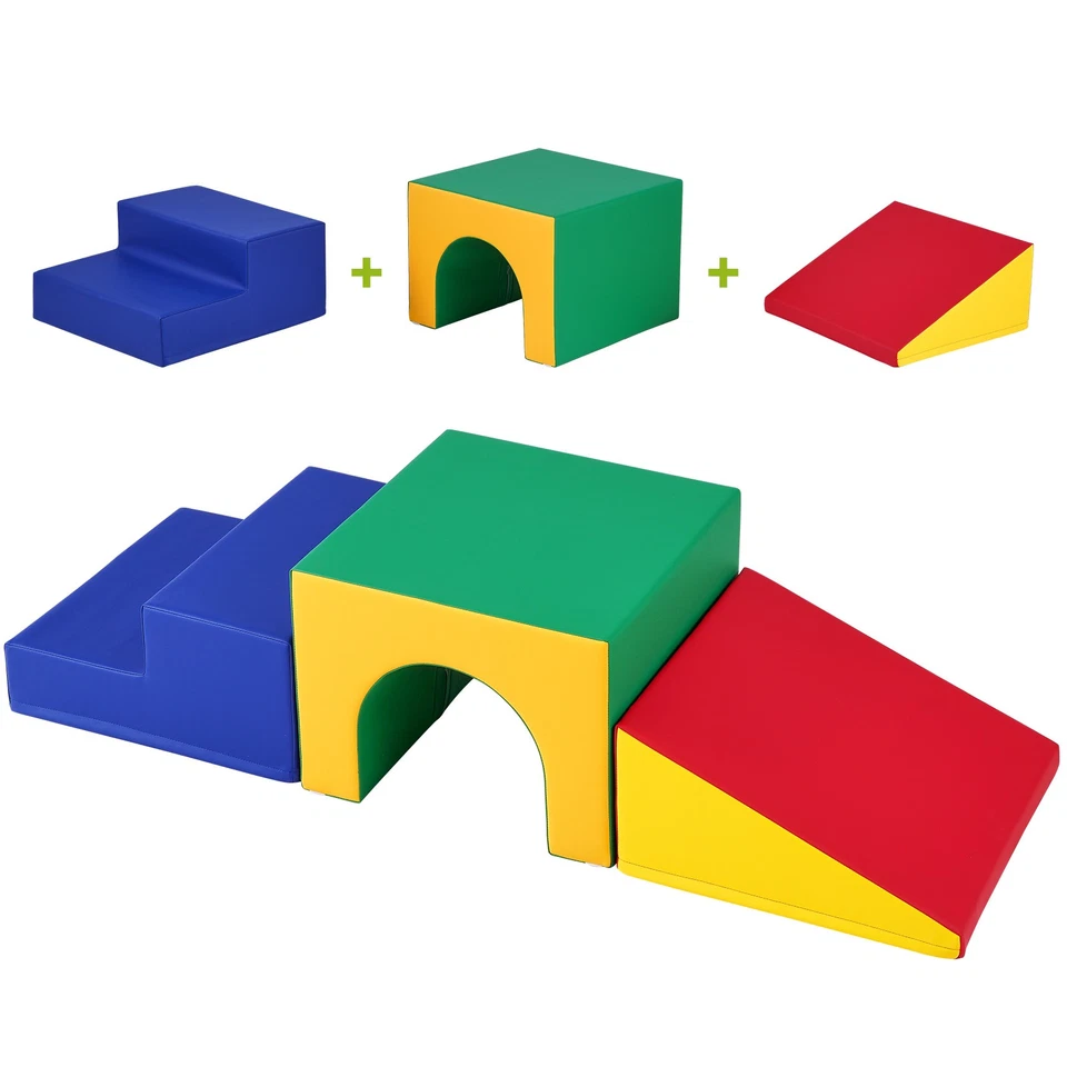Uimoso Single Tunnel Climber Toddler Playset Foam Climbing Blocks w Stairs+Ramp - Image 1 of 4