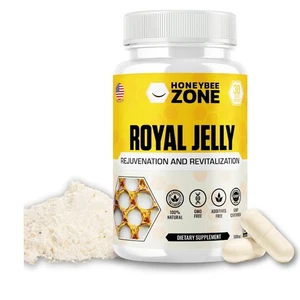 HOBEYBEEZONE Gelée Royale Kapseln 500mg Energy Glowing Skin Brain Booster 60 Kapseln - Bild 1 von 11
