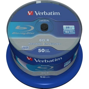 1x50 Verbatim BD-R Blu-Ray 25GB 6x Speed Datalife No-ID Cakebox - Bild 1 von 4