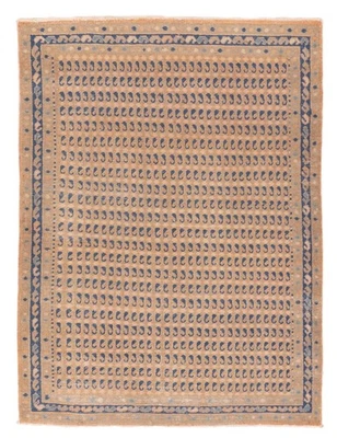 Alfombra de lana oriental anudada a mano tradicional vintage de 3'7" x 5'0" Foto 1 de 4