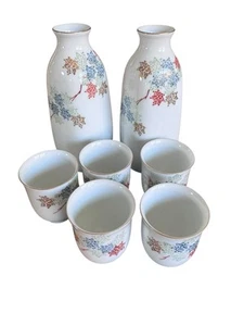 Fukagawa Porzellan Tokkuri Sake Set - Bild 1 von 7