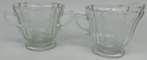 Madrid Recollection 3.25" Cream & Sugar Bowl~USED~Clear Glass~Indiana Glass Co - Picture 1 of 16