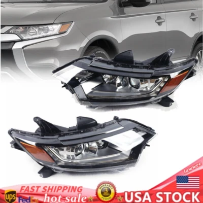 For Mitsubishi Outlander 2016-2020 Halogen Headlights Lamps Driver & Passenger Foto 1 de 4