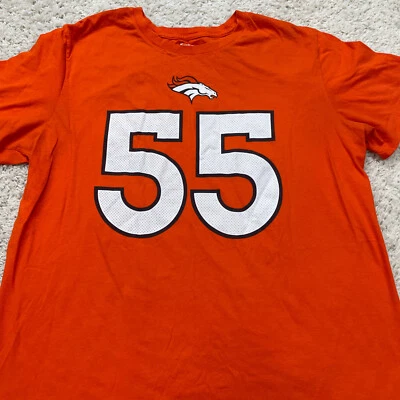 NFL Denver Bronco Camisa Para Hombres XLarge Naranja Azul Fútbol Broncos Caballo Chubb 55 Foto 1 de 4