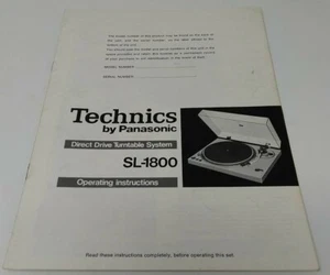 Vintage Technics SL-1800 Turntable Brochure Pamphlet Booklet 1970's - Picture 1 of 5