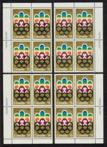 1973 Canada SC# 624 - Olympic Games 1976 - Set of 4 Plate Block M-NH Lot # 2538 - Picture 1 of 1