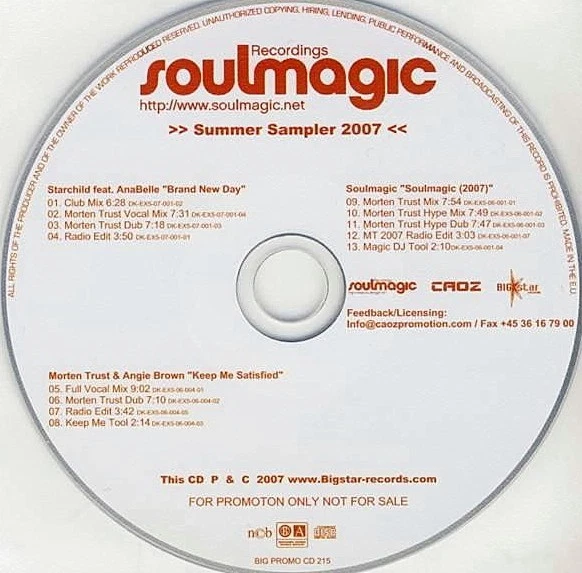 SOULMAGIC RECORDINGS SUMMER SAMPLER 2007 - VARIOUS ARTISTS, RARE 13-CUT PROMO CD - Image 1 of 1