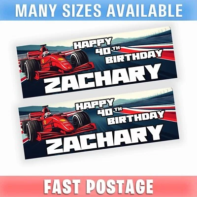 HYBRID SHOOTERS Formula One D2 Racing themed Art Personalised Birthday Celebration Party Banner