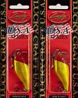 (LOT OF 2) LUCKY CRAFT HAGANE 64-SS 7/16OZ HGN64SS-0584 GOLD RED HEAD L8214