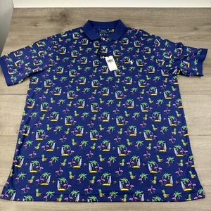 Neu Polo Ralph Lauren Hemd Herren AOP Tall 2XLT marineblau Flamingo kurzärmlig $ 125 - Bild 1 von 8