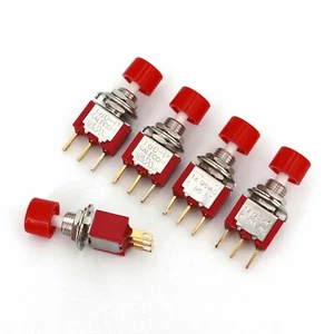 5Pcs SH P8701 Red Cap 3 Pins SPDT Momentary Snap-Acting Mini Push Button Switch - Picture 1 of 5