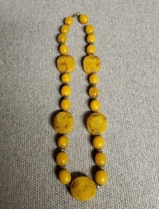Art Deco Butterscotch Amber Bakelite Bead Necklace Estate Find - Picture 1 of 6