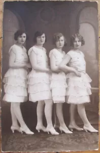 Art Deco French Realphoto 1938 Postcard, Dancing Performing Woman Group Rppc - Picture 1 of 1